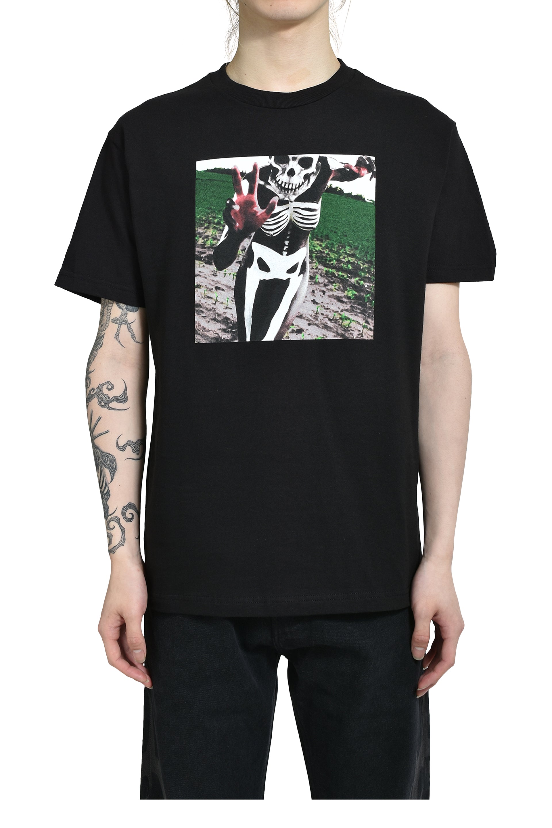 PLEASURES × Slipknot SKELETON T-SHIRT / BLK