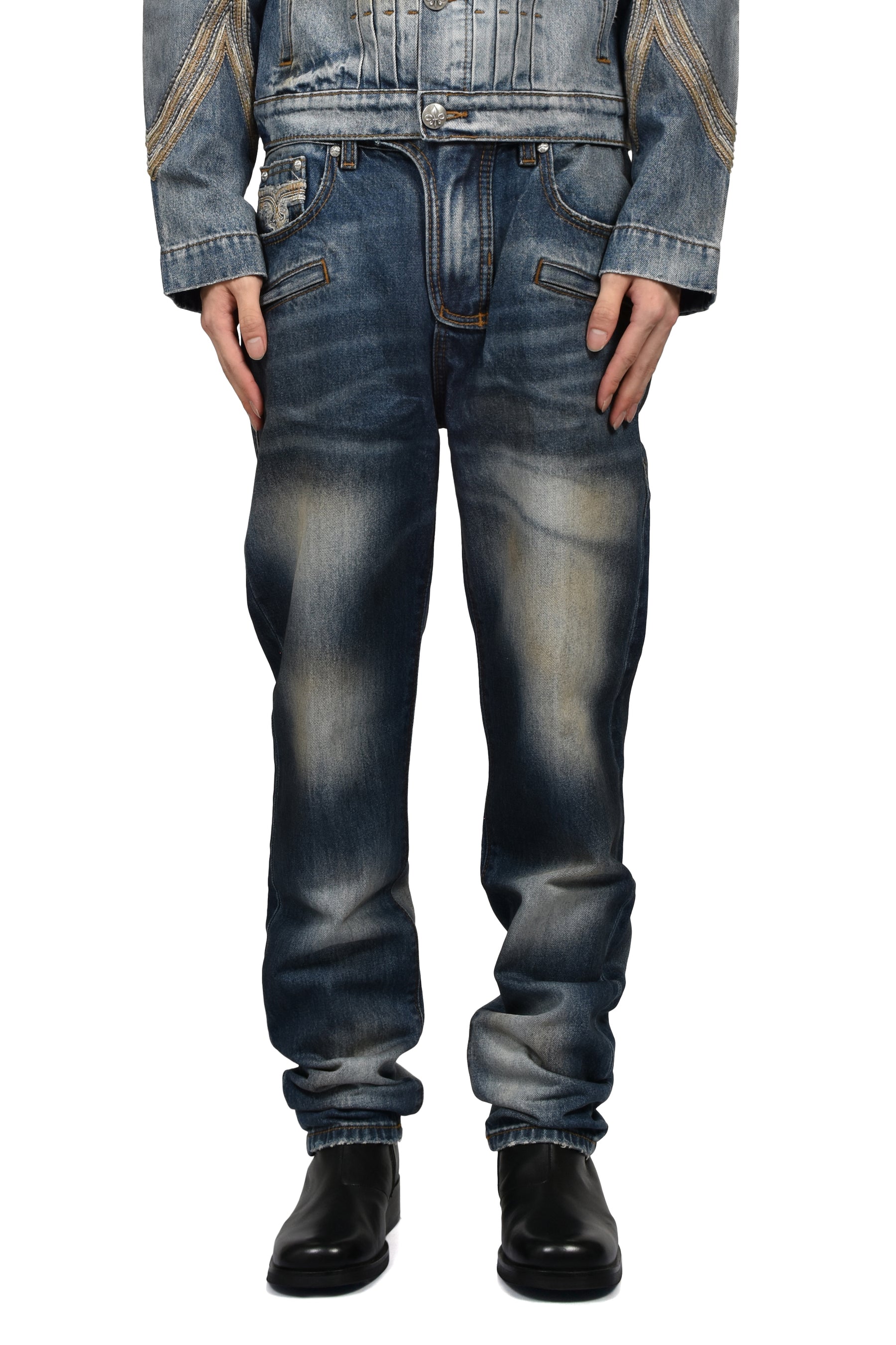 RR MOTO PANT / DARK WASHING