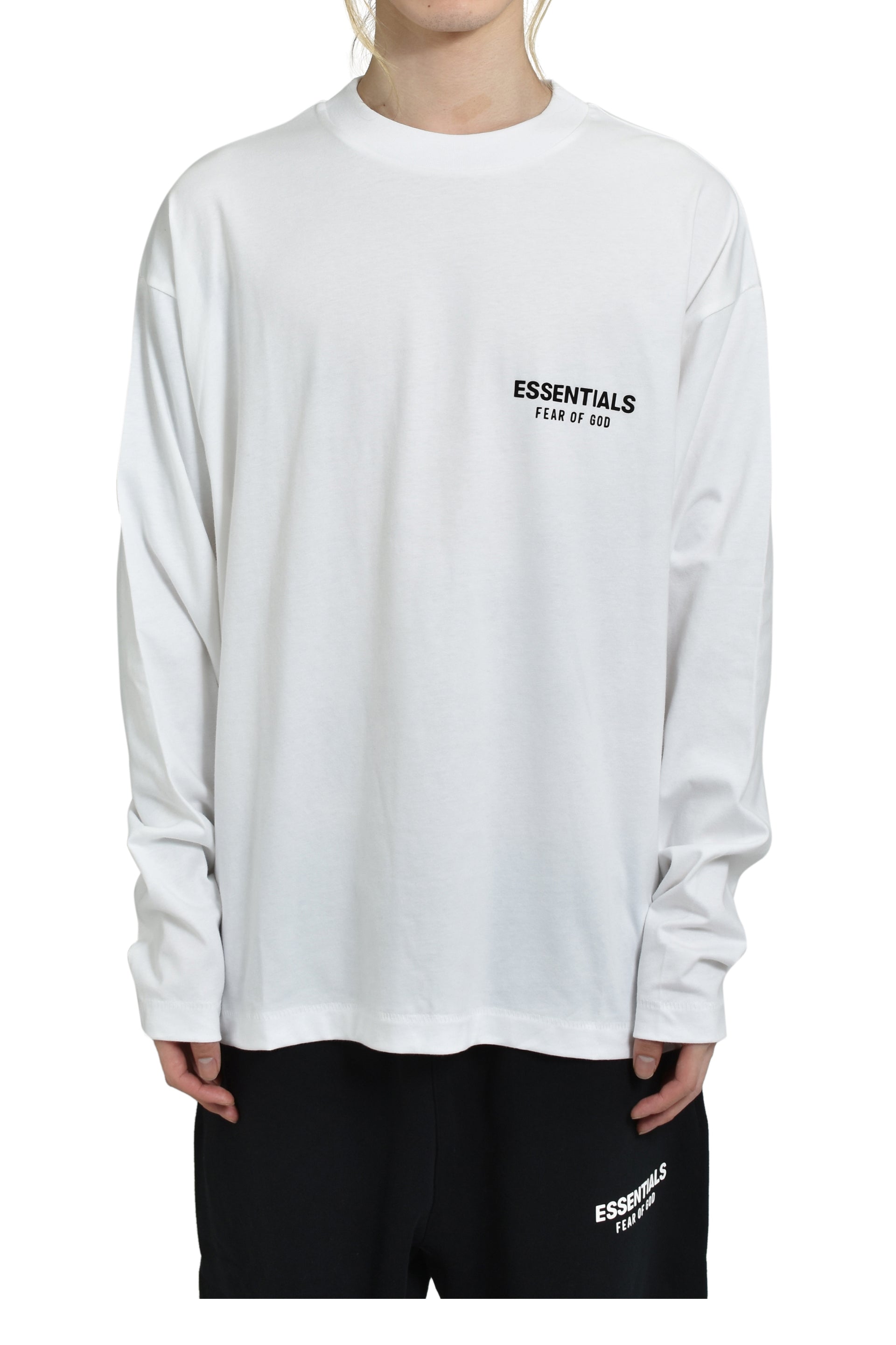 ESSENTIALS CLASSIC FIT LS TEE / BRIGHT WHT