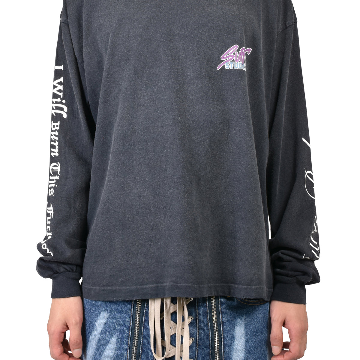 JUN/NAKAYAMA ジュンナカヤマ FW26 LEOPARD L/S T-SHIRTS / BLK