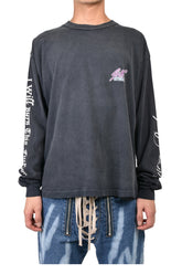 LEOPARD L/S T-SHIRTS / BLK