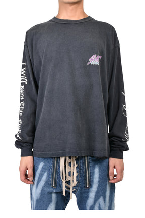 LEOPARD L/S T-SHIRTS / BLK