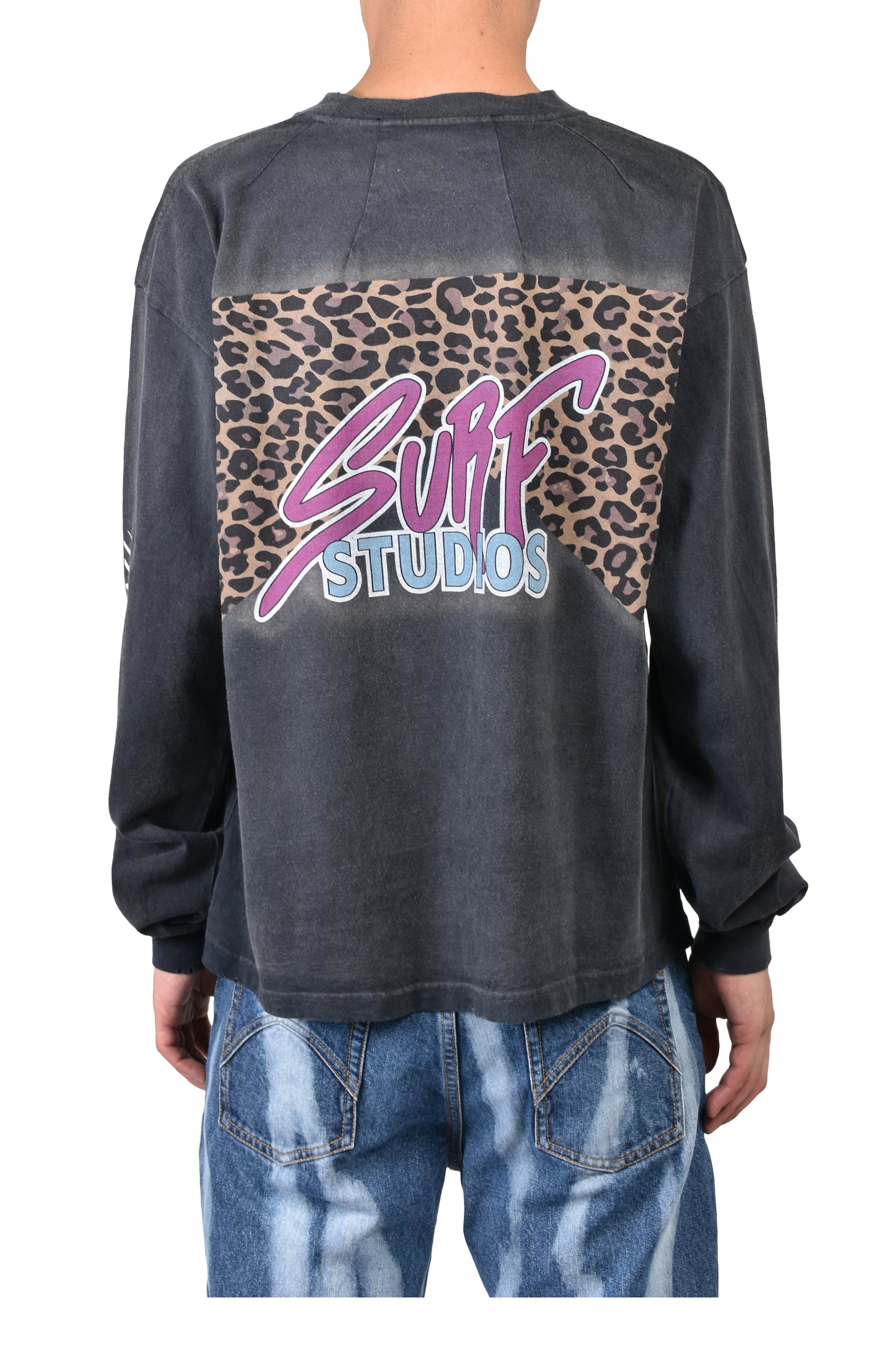 LEOPARD L/S T-SHIRTS / BLK
