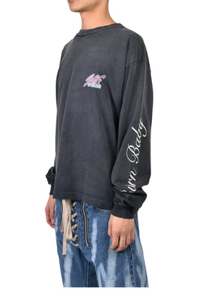 LEOPARD L/S T-SHIRTS / BLK