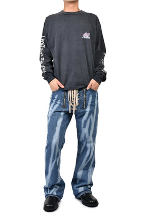LEOPARD L/S T-SHIRTS / BLK