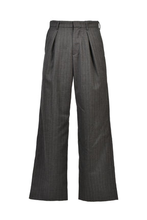 INVERTED PLEATS WIDE TROUSERS / CHA BLK
