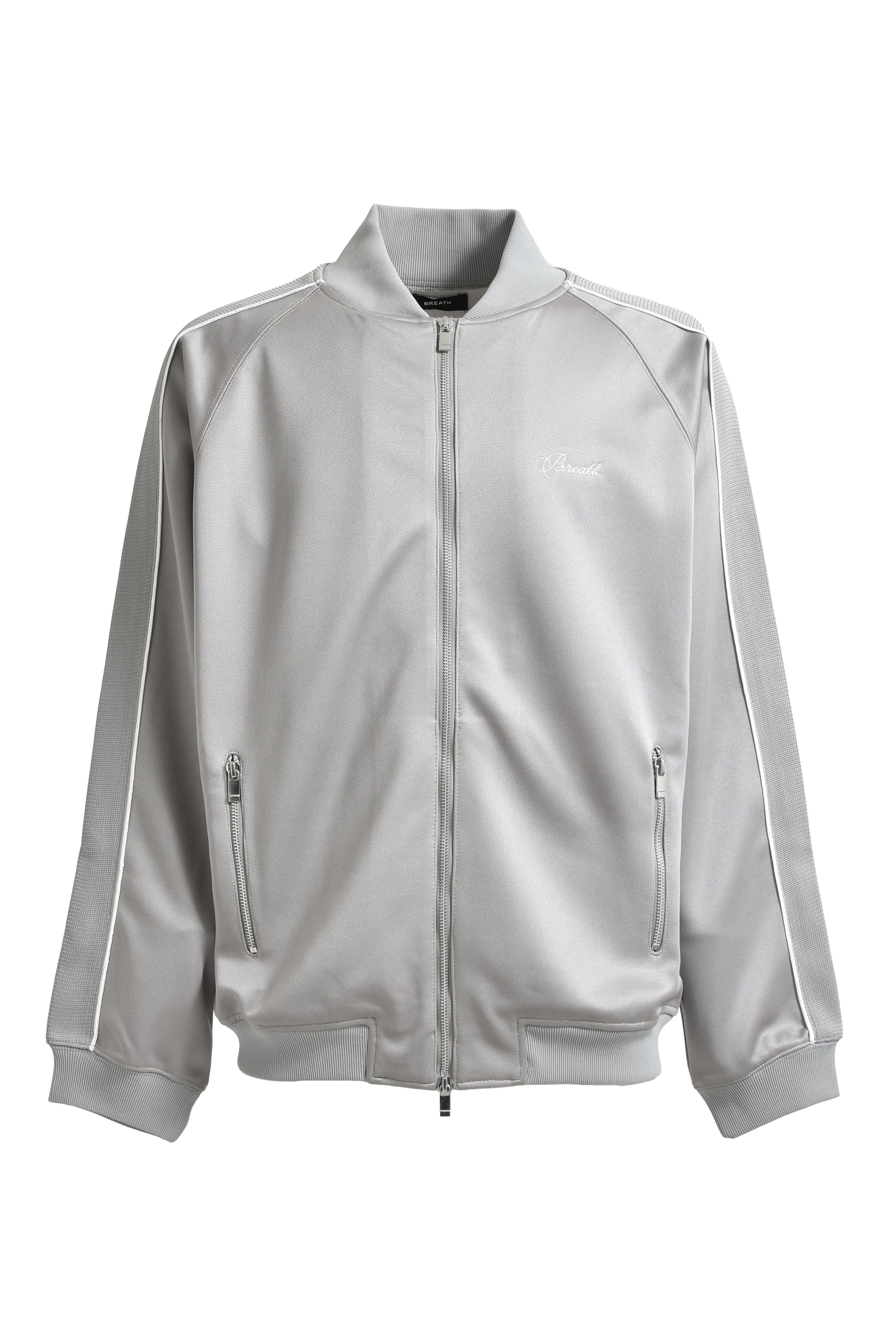 BREATH SCRIPT LOGO LINE TRACK JERSEY / GRY