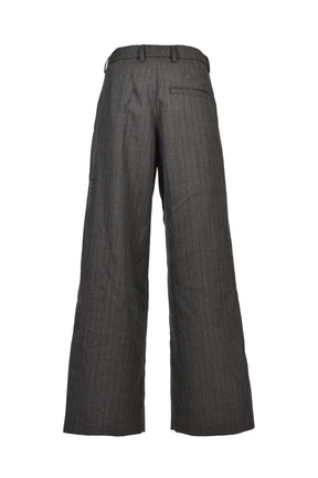 INVERTED PLEATS WIDE TROUSERS / CHA BLK