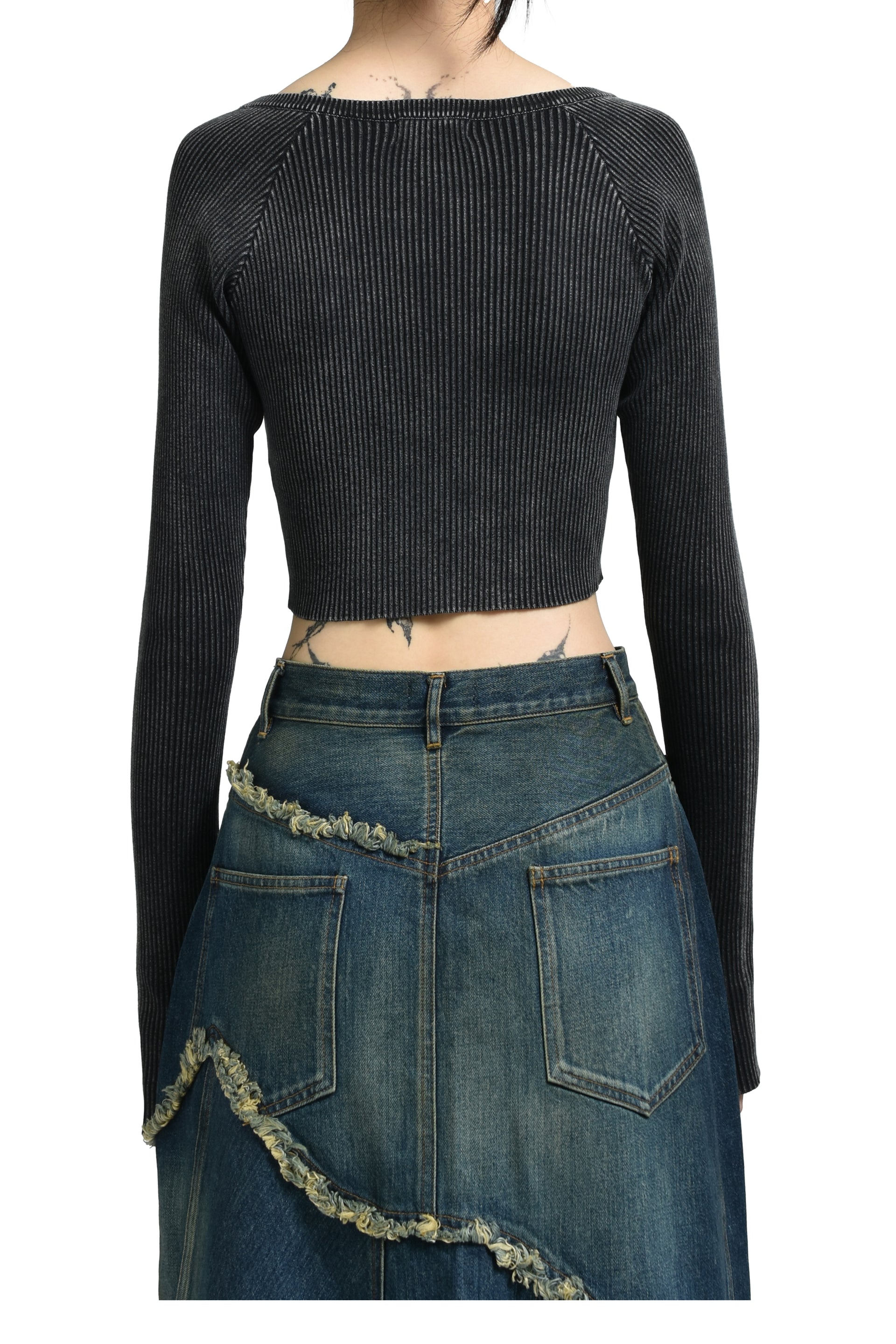 BITIER RIB CARDIGAN / BLK