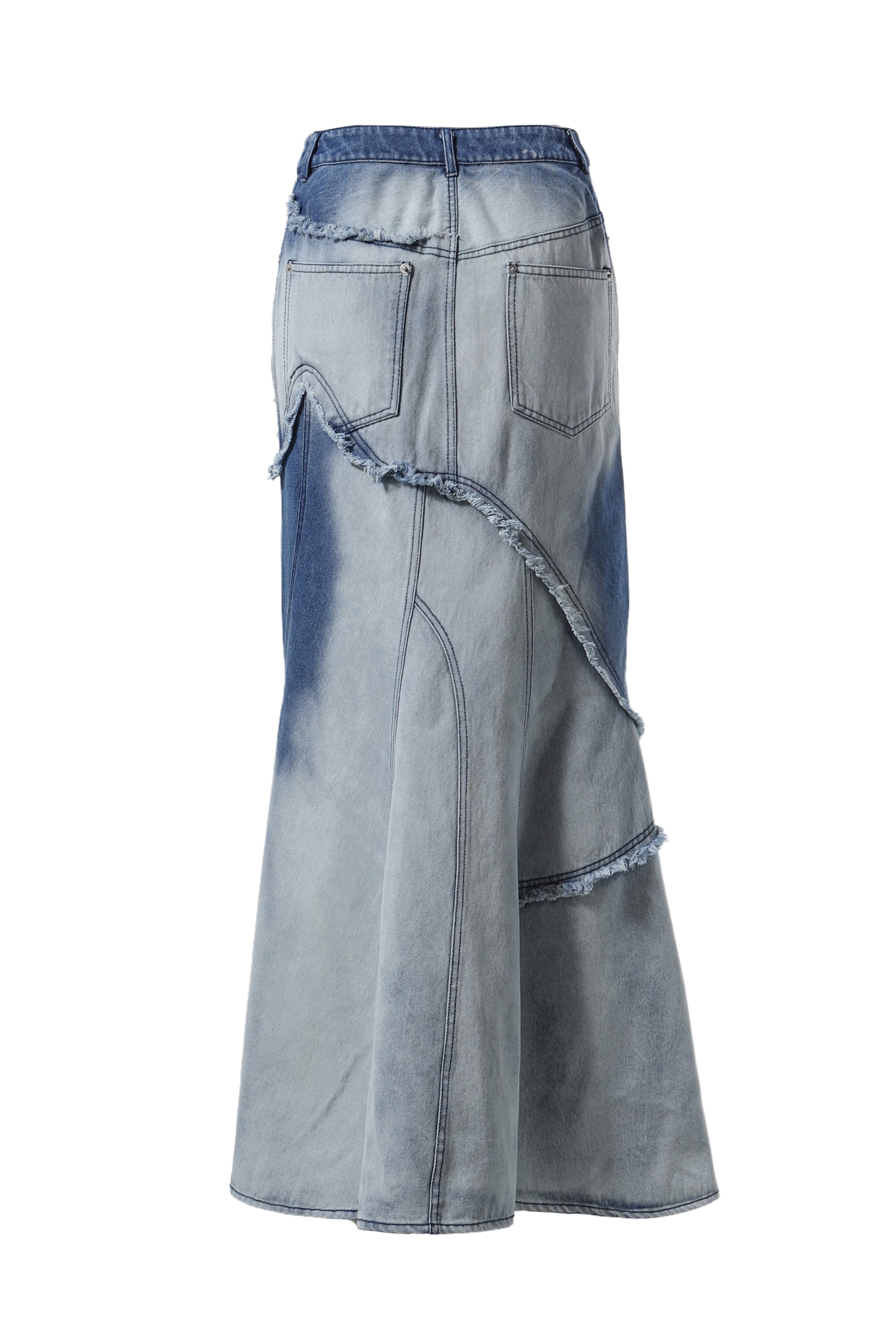 ASYMMETRY DAMAGE MAXI SKIRT