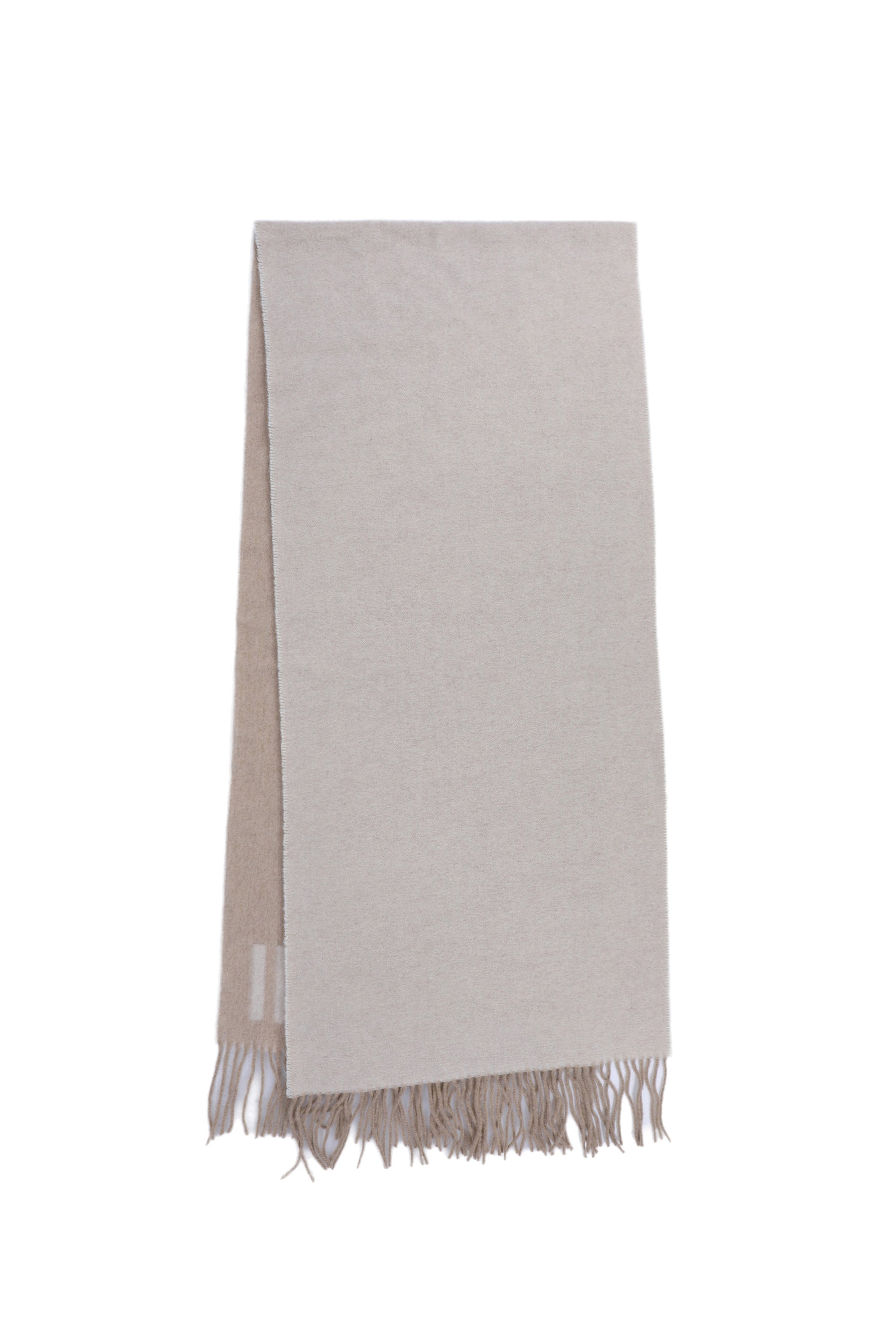 FRINGED WOOL SCARF / EGRET