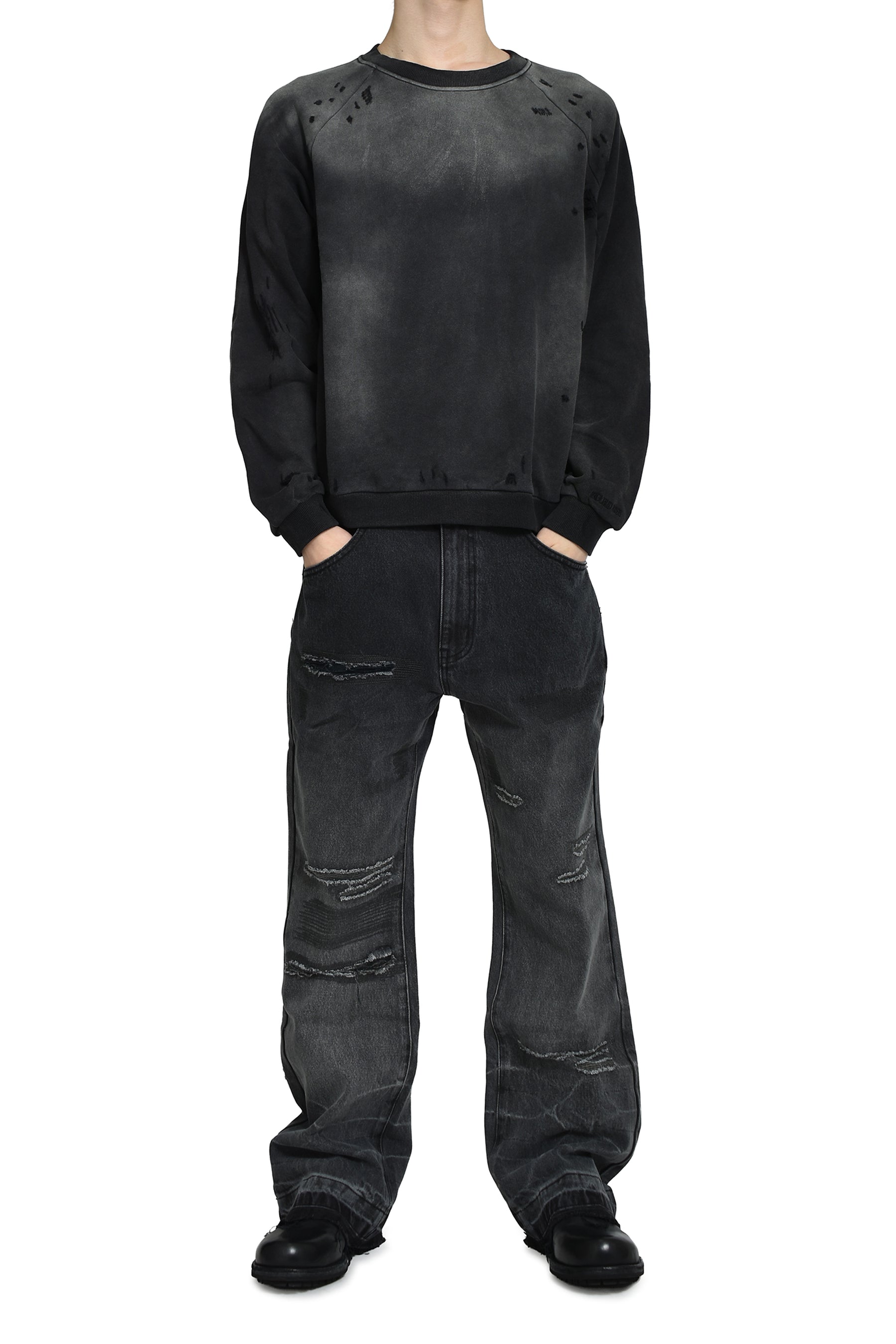 CROPPED SHOTGUN JERSEY / WASHED BLACK