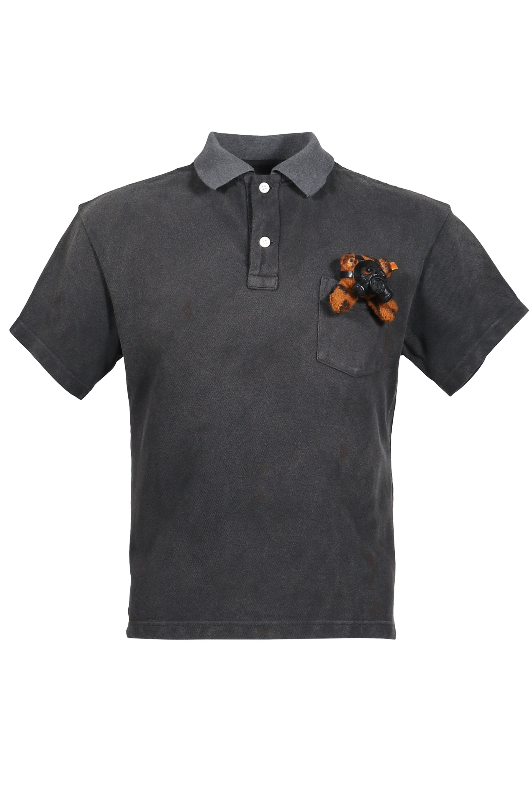 GAS MASK BEAR POLO SHIRT / BLK
