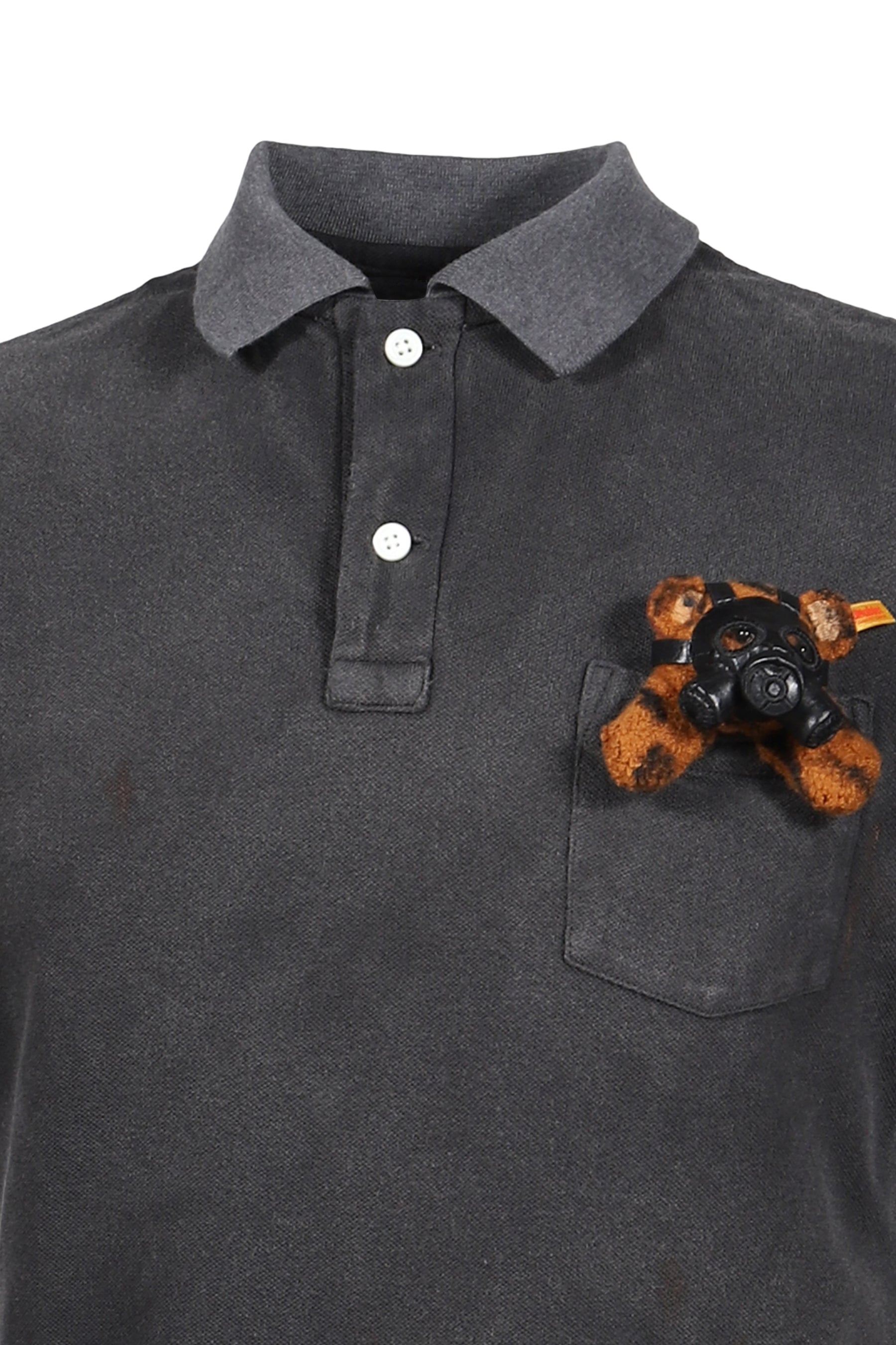GAS MASK BEAR POLO SHIRT / BLK