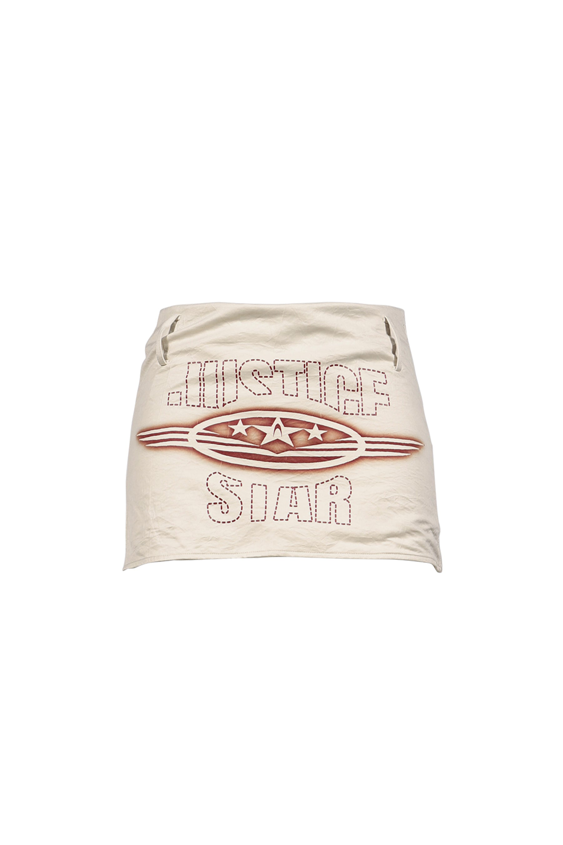 PLEATED COLOR-BLOCKED PRINT MINI SKIRT / WHT