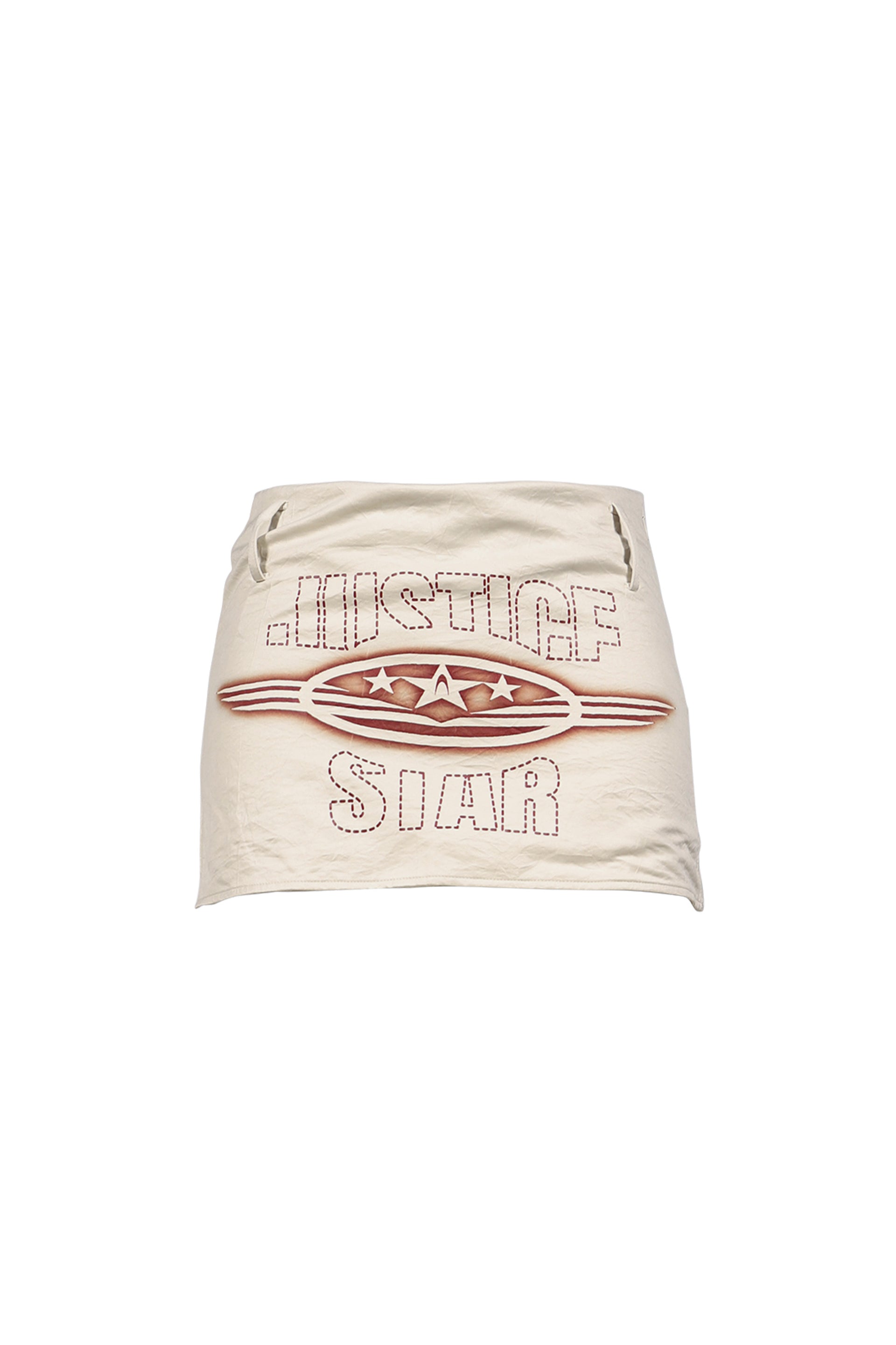 PLEATED COLOR-BLOCKED PRINT MINI SKIRT / WHT