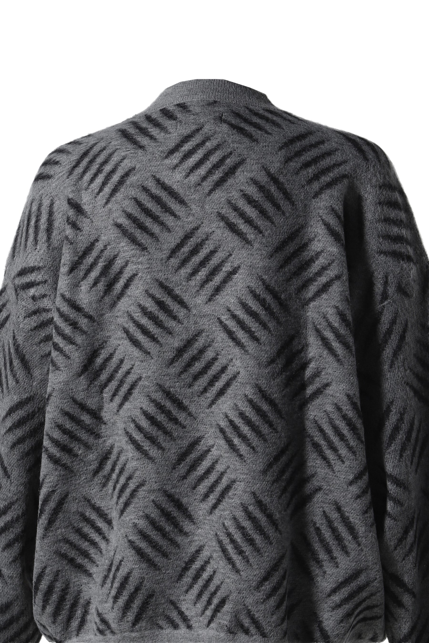 CHECKER PLATE MOHAIR SWEATER / GRY