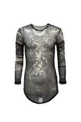 PRINTED CUPRO SZ JERSEY SHIRTS / BLK