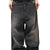 SWEATPANTS LAYERED DENIM PANTS / BLK