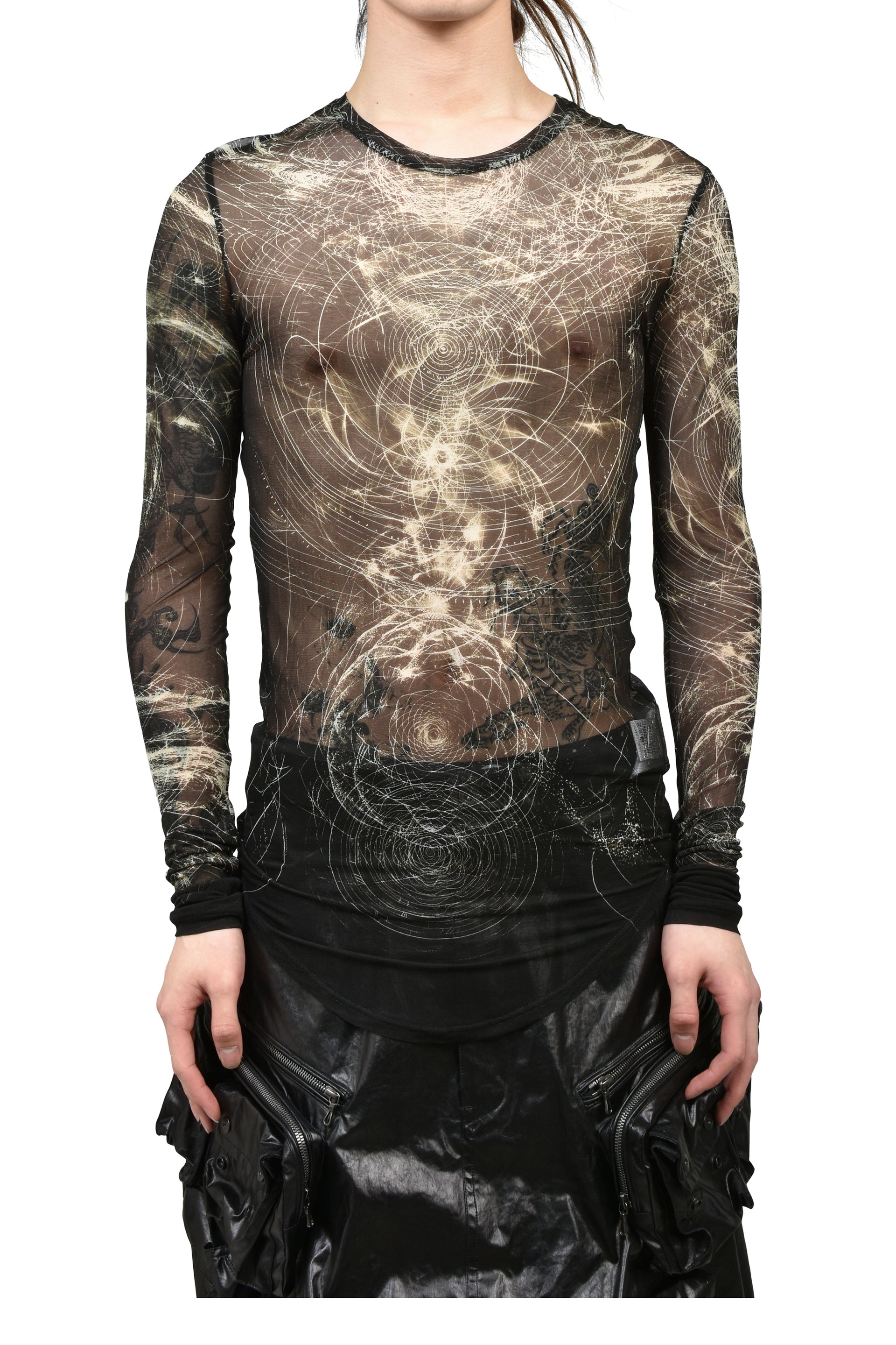 PRINTED CUPRO SZ JERSEY SHIRTS / BLK