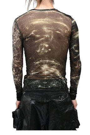 PRINTED CUPRO SZ JERSEY SHIRTS / BLK