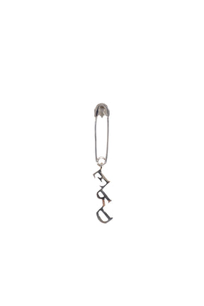 ERD CHARM SAFETY PIN EARRING / SIL