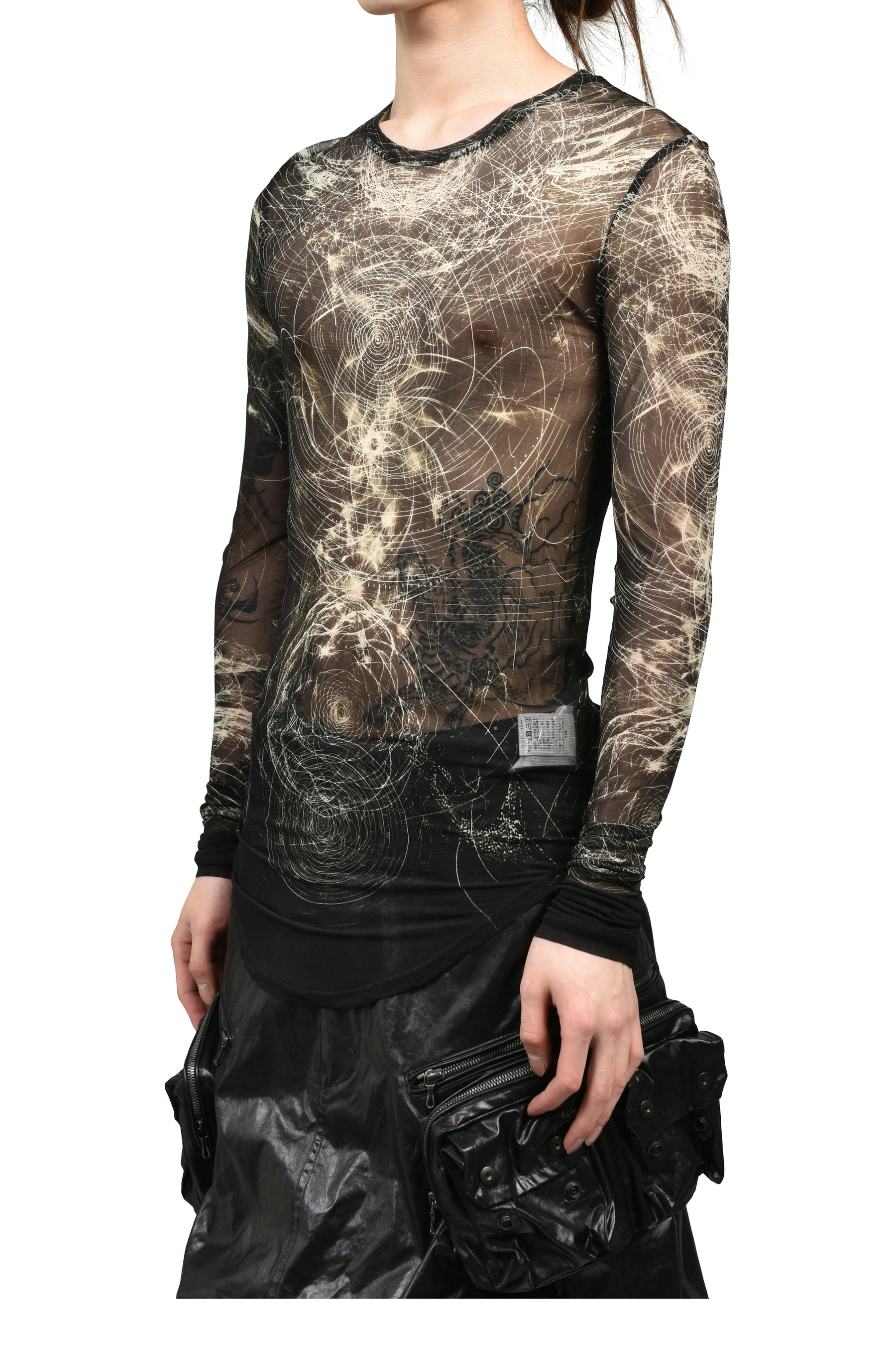 PRINTED CUPRO SZ JERSEY SHIRTS / BLK