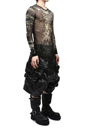 PRINTED CUPRO SZ JERSEY SHIRTS / BLK