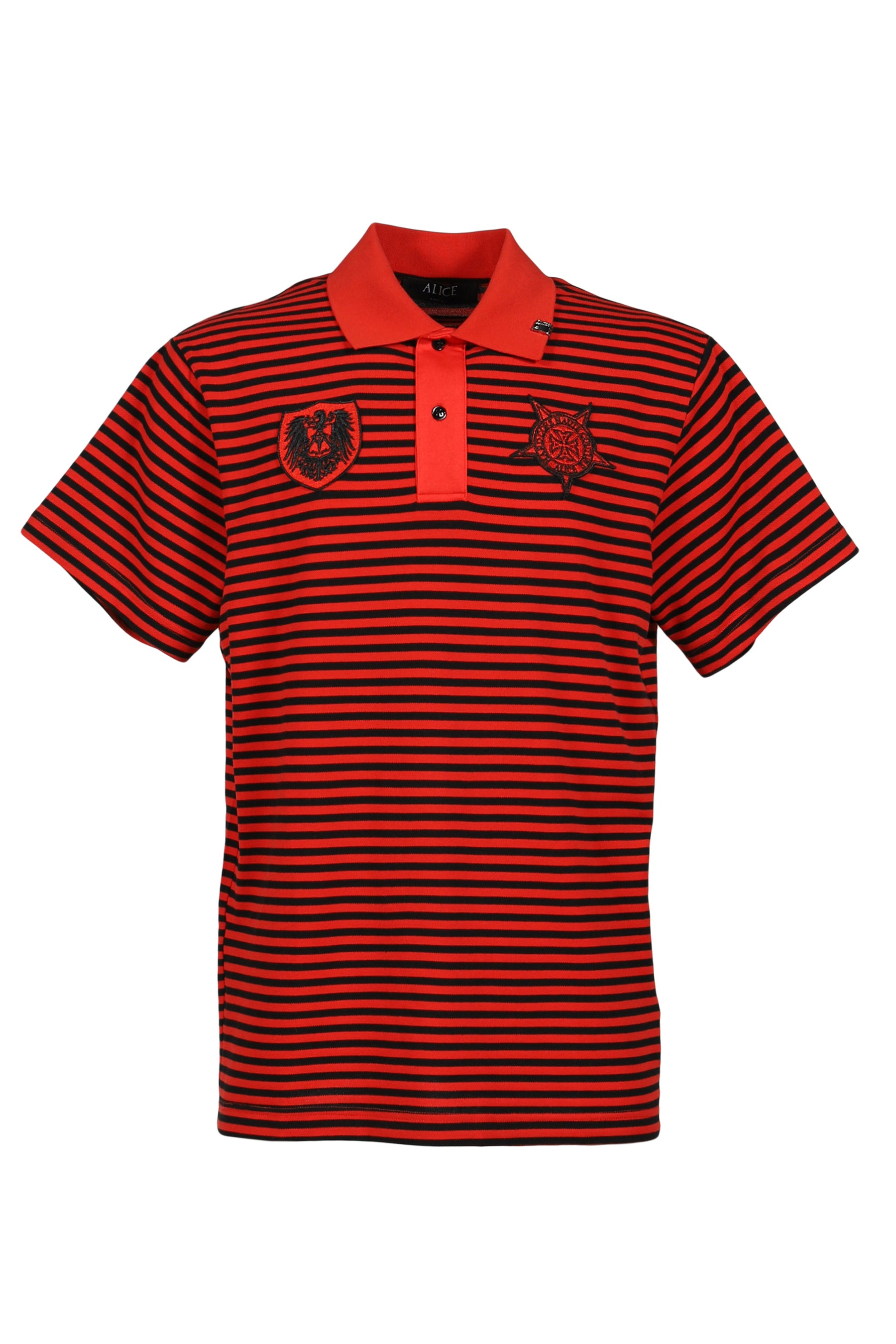 STRIPED POLO SHIRT / RED