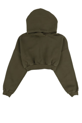 CROPPED HEAVY HOOD / MILITARY