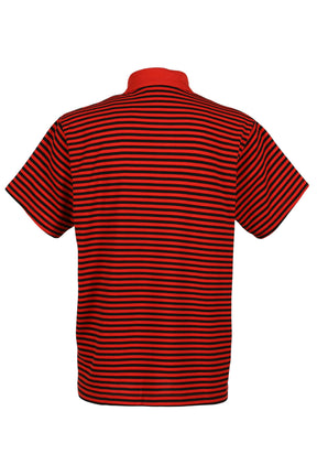 STRIPED POLO SHIRT / RED