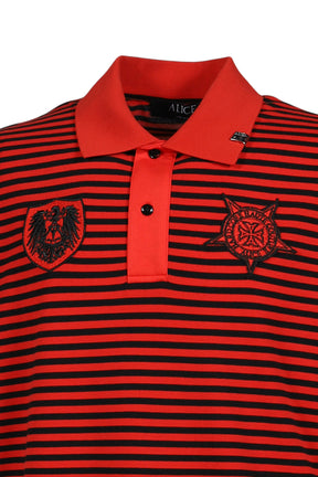 STRIPED POLO SHIRT / RED