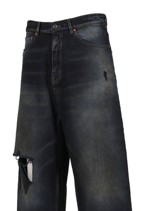 DISTRESSED BAGGY JEANS / BLKOUT