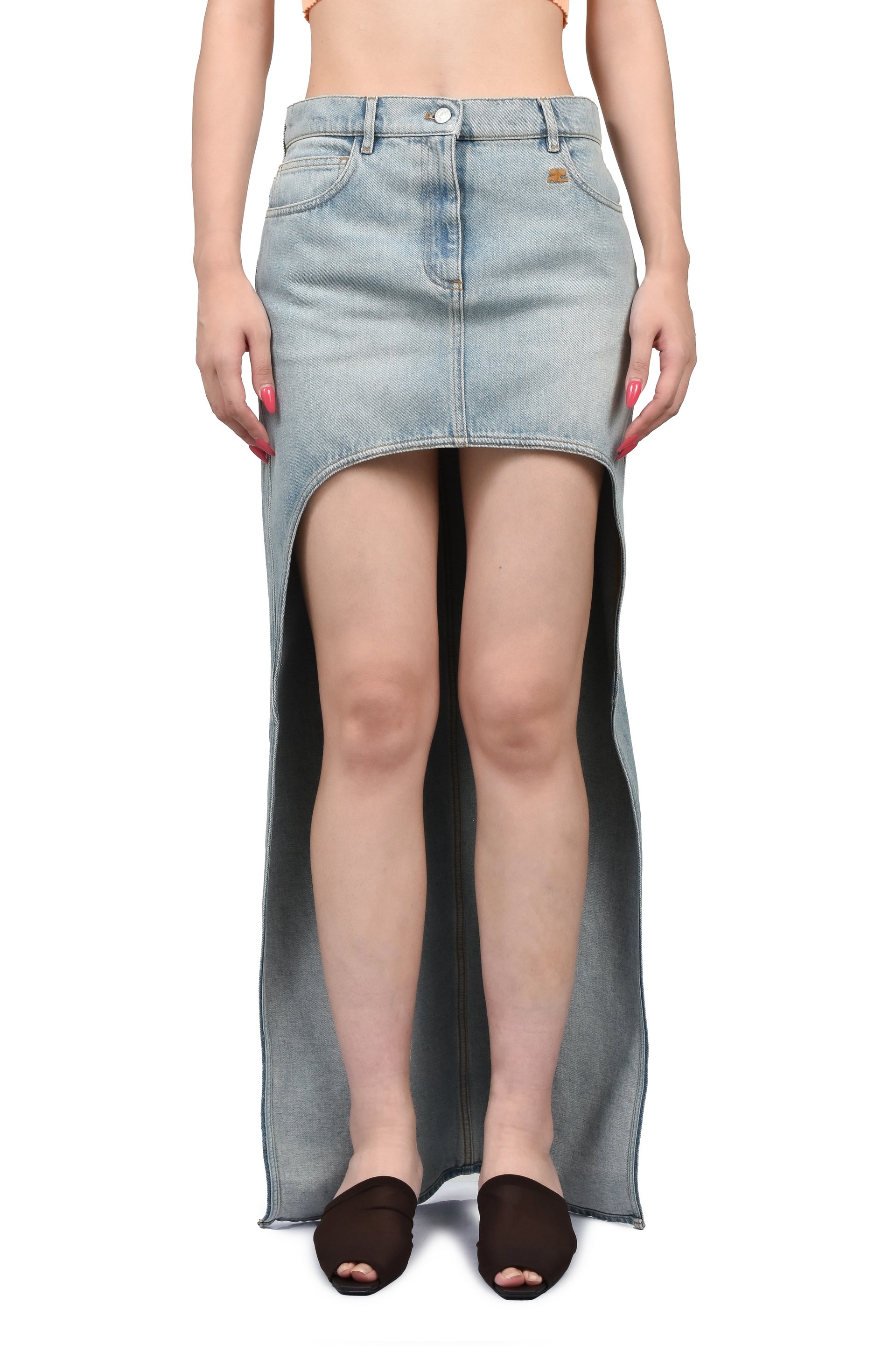 CIRCLE EDGED DENIM SKIRT / DENIM BLEU DELAVE