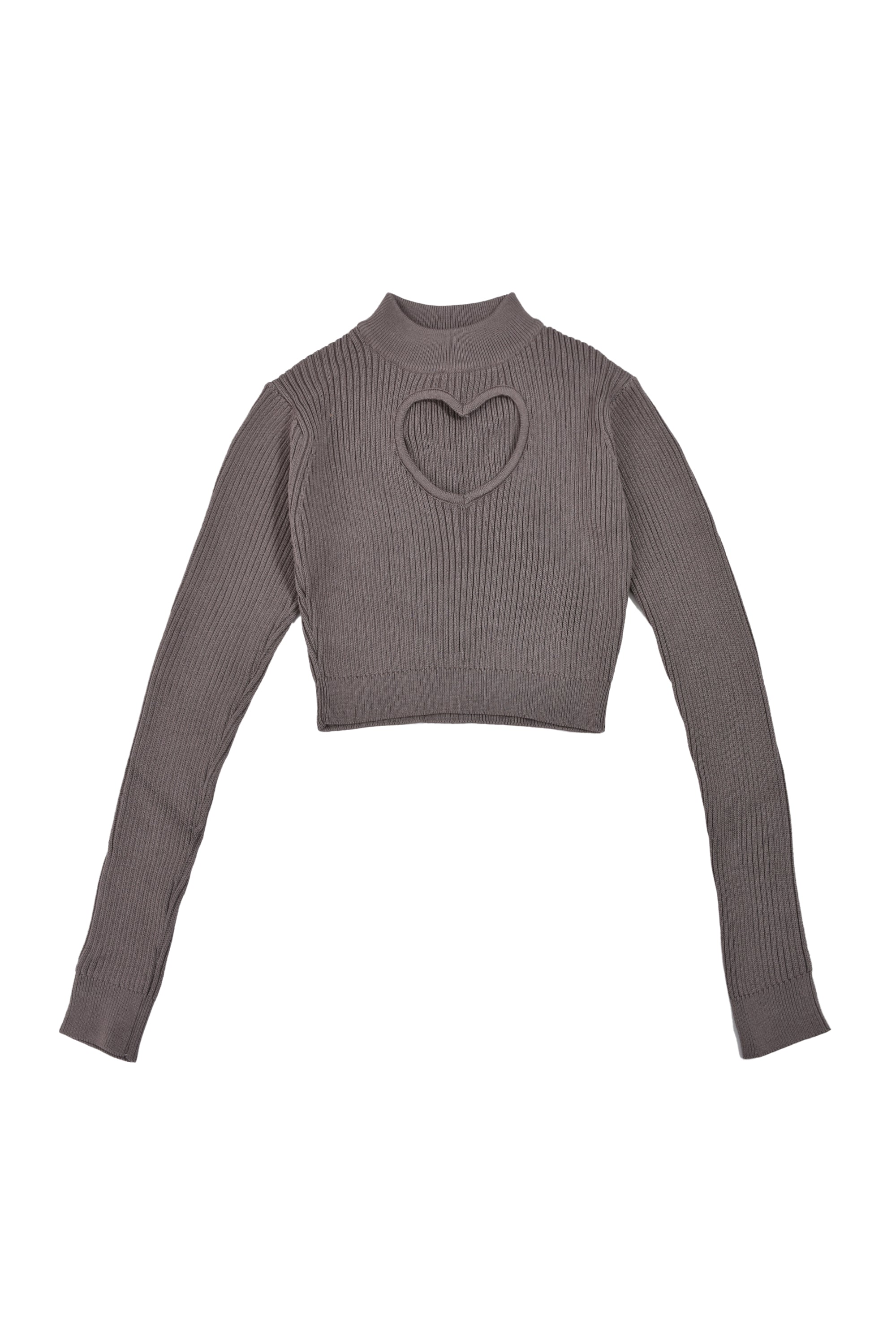 BASICKS ベーシックス FW23 HEART CUT-OUT MINI KNIT / GRY -NUBIAN