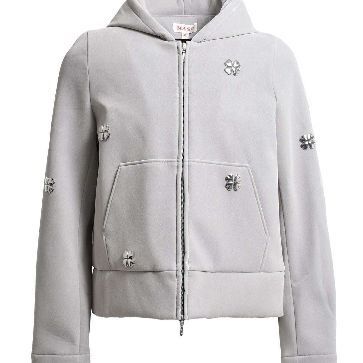 MASU エムエーエスユー SS24 FLOCKY DOLL ZIP-UP HOODIE / STONE - NUBIAN