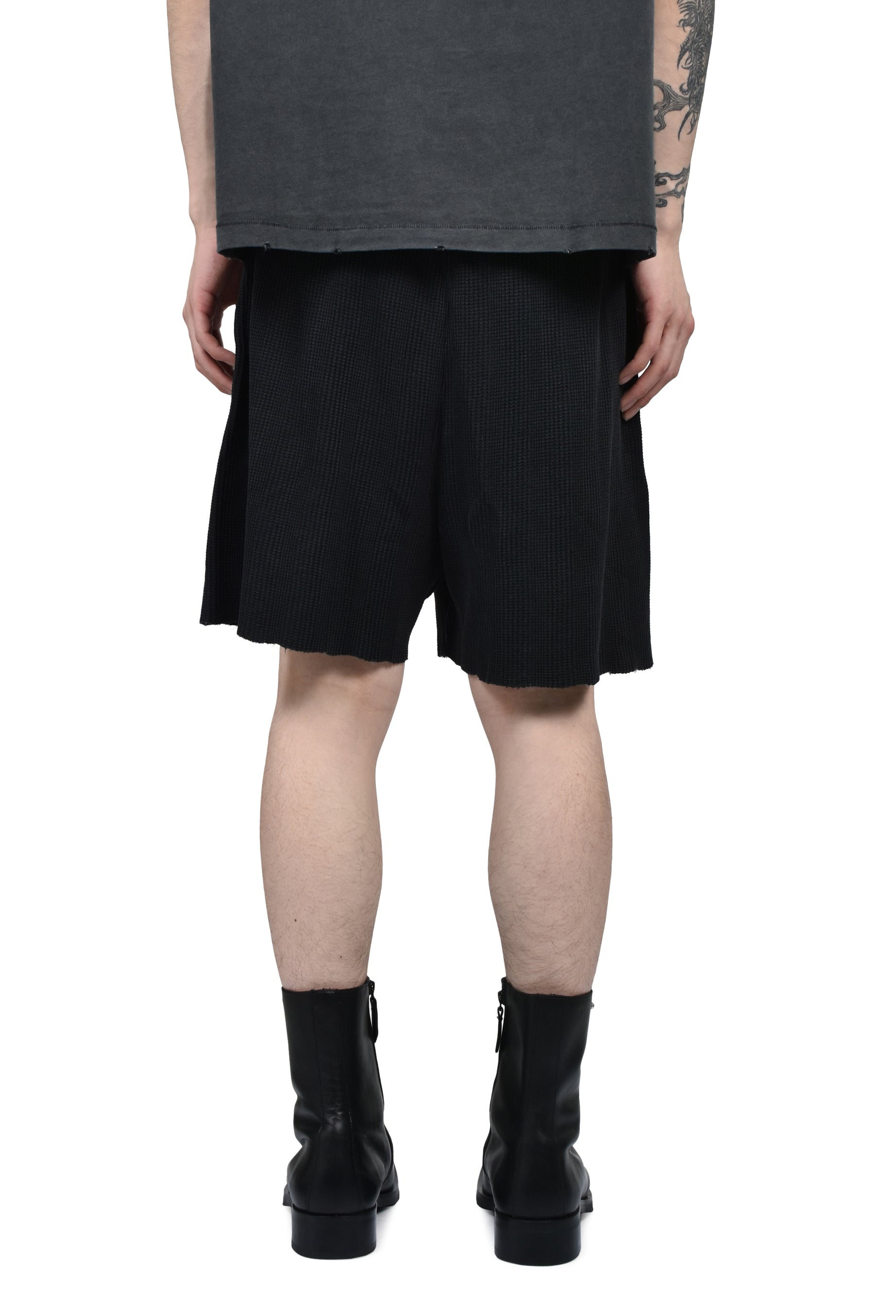 CROSS WAFFLE VINTAGE SHORTS / VINTAGE BLK