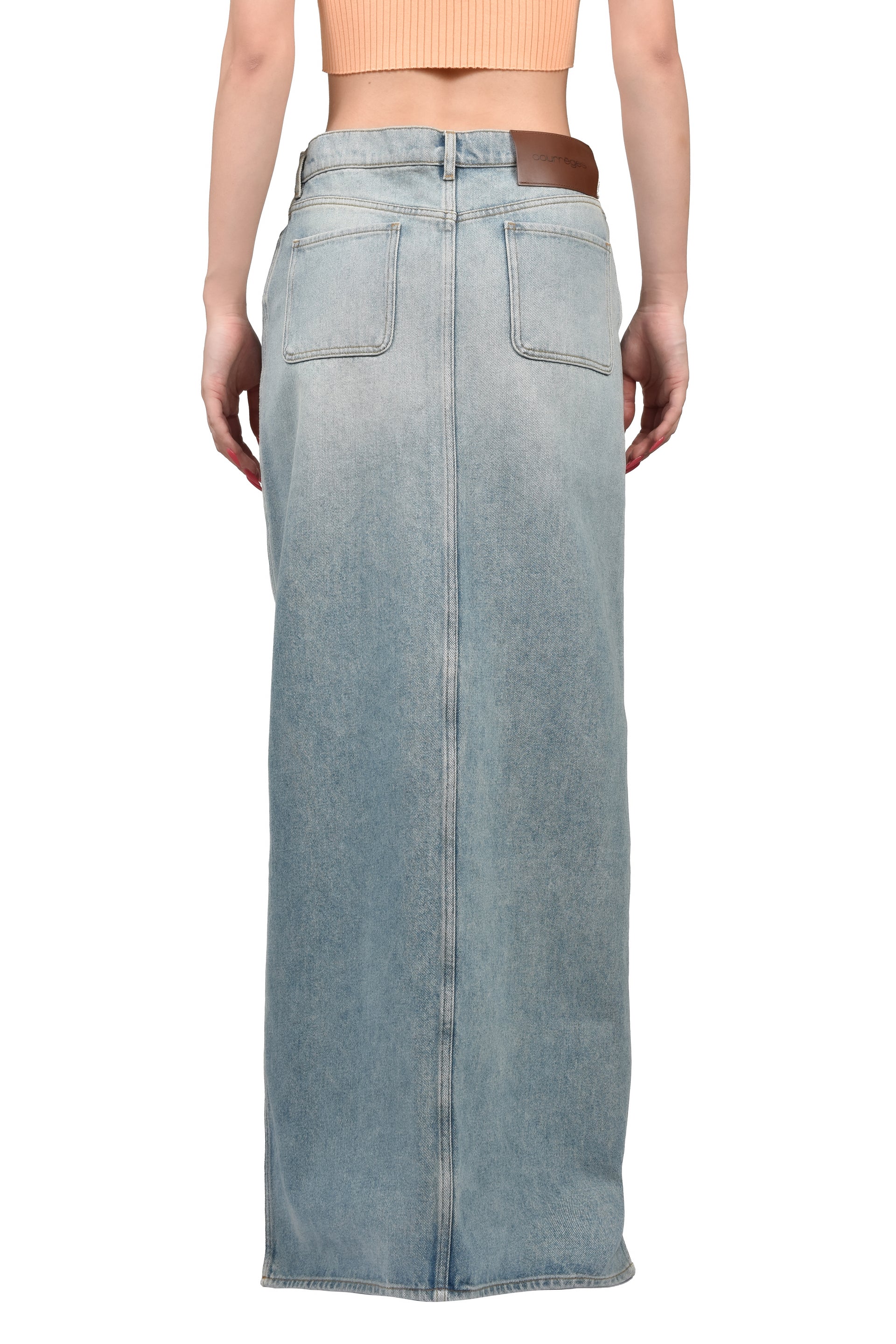 CIRCLE EDGED DENIM SKIRT / DENIM BLEU DELAVE