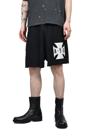 CROSS WAFFLE VINTAGE SHORTS / VINTAGE BLK