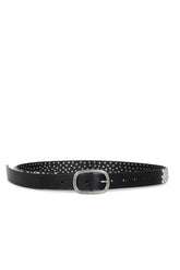 PEARL LEATHER BELT / BLK