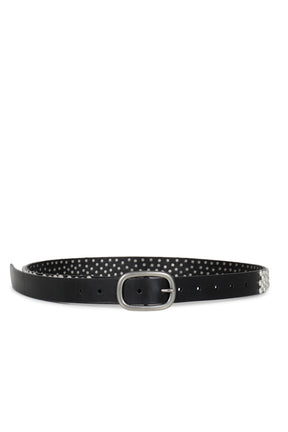 PEARL LEATHER BELT / BLK