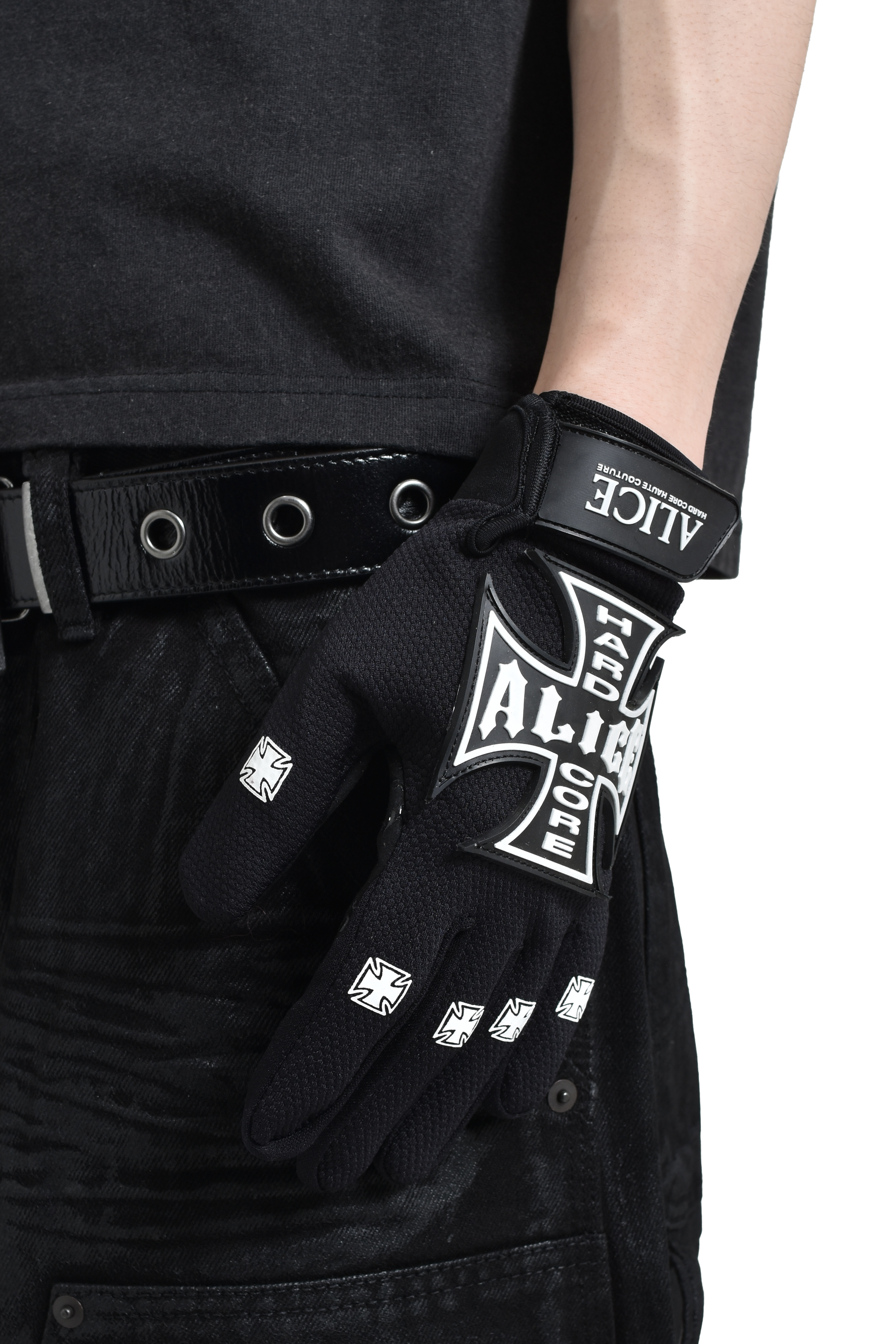 ALICE HOLLYWOOD MOTO COUTURE GLOVE / BLK WHT