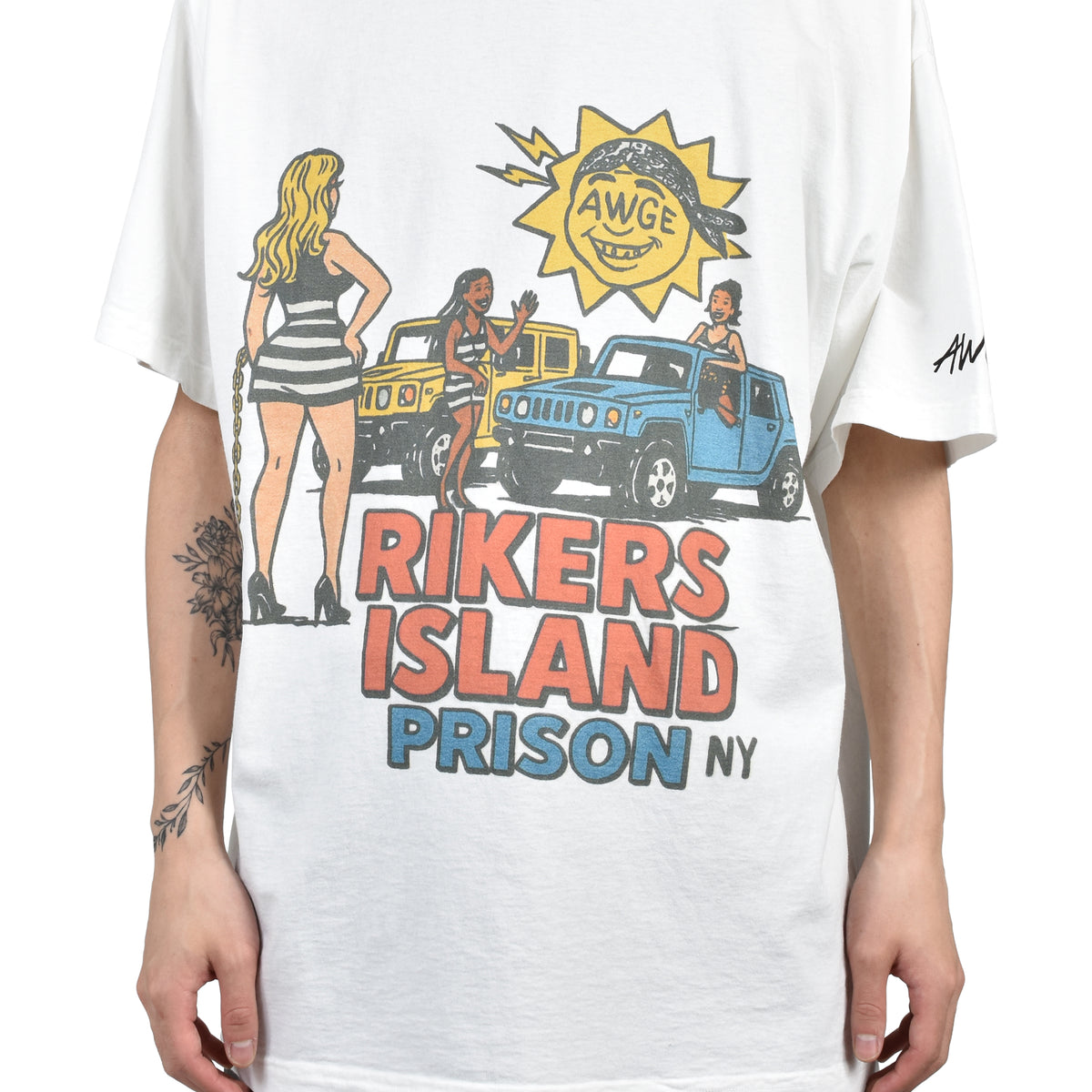 AWGE AUG SS26 RIKERS ISLAND TEE / WHT - NUBIAN