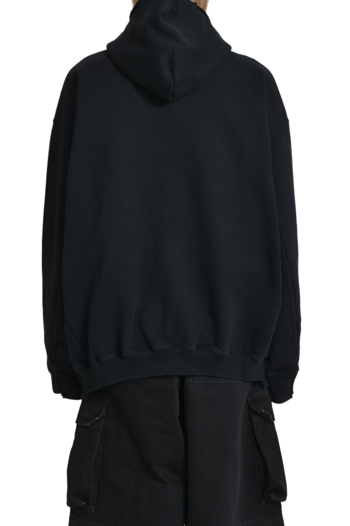 BLACKOUT CUT-UP HOODIE / BLK