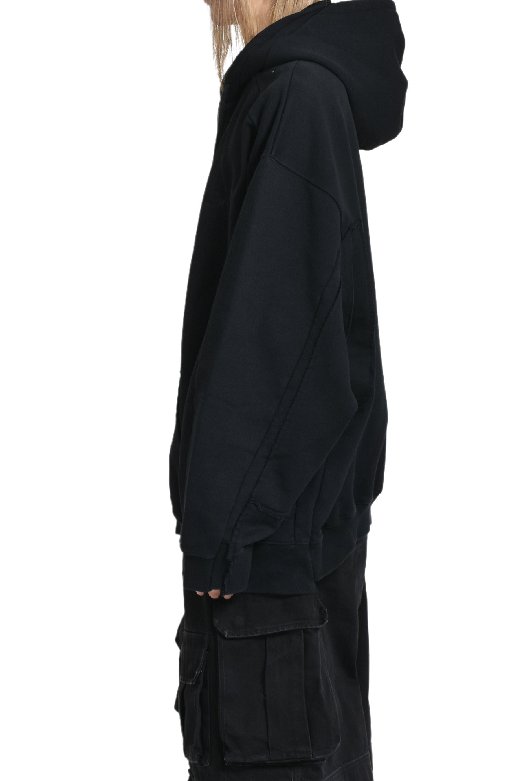 BLACKOUT CUT-UP HOODIE / BLK