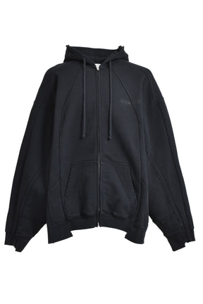 BLACKOUT CUT-UP HOODIE / BLK