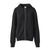 ZIPPED WOOL HOODED CARDIGAN / BLK