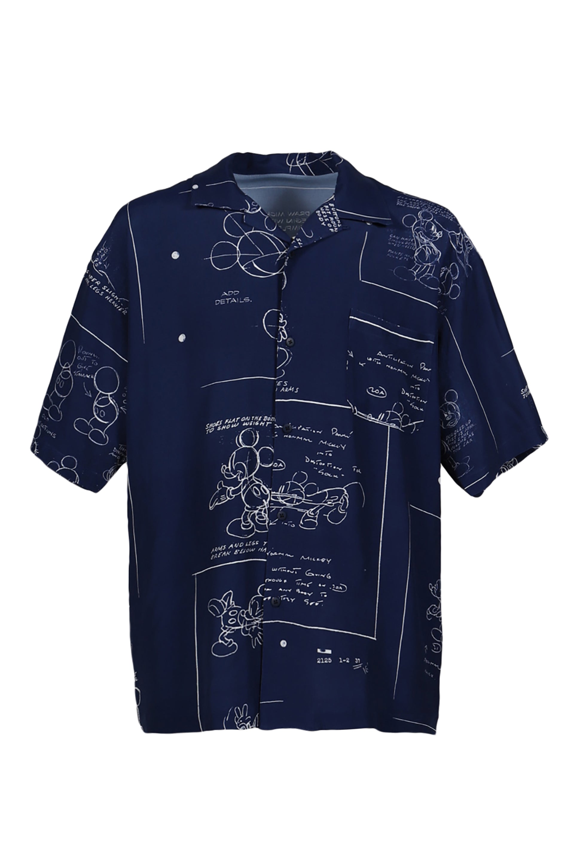 PORTER CLASSIC DISNEY ALOHA SHIRT MICKEY MOUSE / NVY