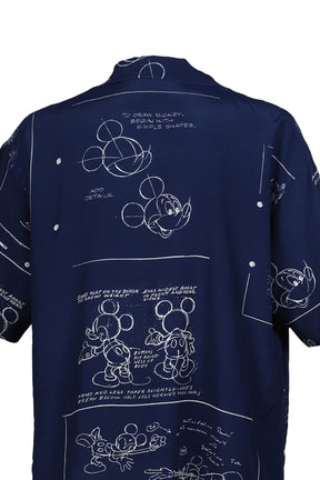 PORTER CLASSIC DISNEY ALOHA SHIRT MICKEY MOUSE / NVY