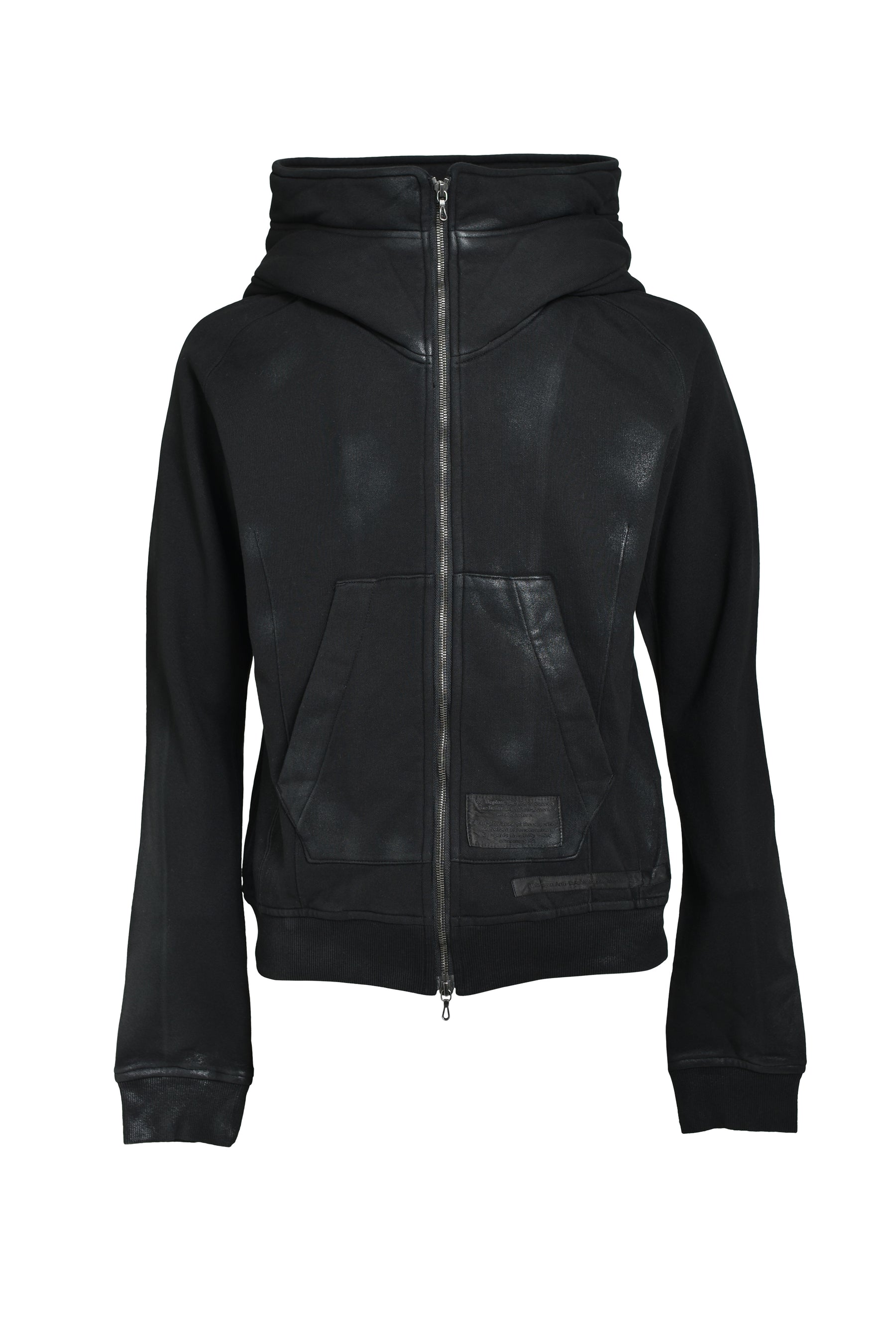 JULIUS ユリウス FW25 COATING ZIP UP HOODIE / BLK WAX